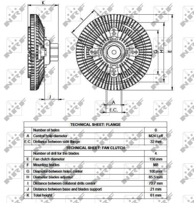 NRF Kupplung, Kühlerlüfter 49552 für NISSAN
