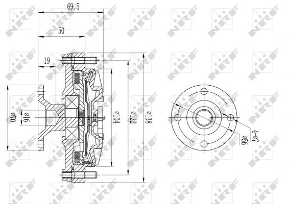 NRF Kupplung, Kühlerlüfter 49614 für DAIHATSU