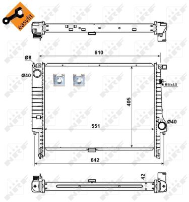 Kühler Motorkühlung Kühlrippen gelötet 551 - 405 mm Alu NRF für u.a. BMW 3er - Bild 8