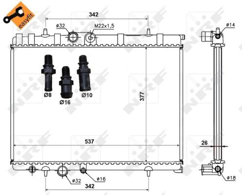 Für NRF NRF 50440 Engine radiator PEUGEOT 206, 206+ 50440 Engine radiator (man - Bild 8