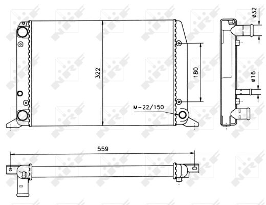 Kühler Motor Kühlrippen mechanisch gefügt 430 - 322 mm Alu NRF für u.a. AUDI 80 - Bild 10