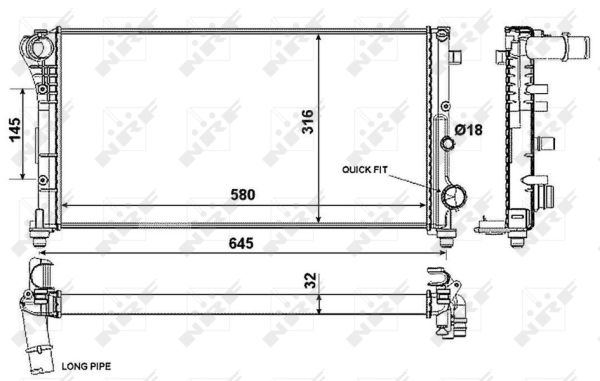 Nrf Motork?Hler Fiat Panda 169 1,3 58376 - Bild 6