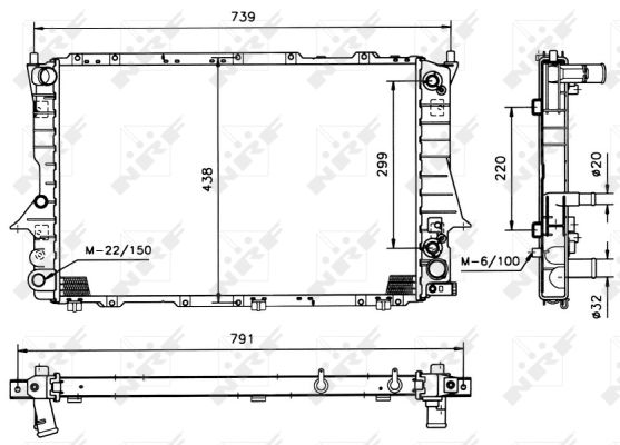 Kühler Motor Kühlrippen mechanisch gefügt 632 - 412 mm Alu NRF für u.a. AUDI 100 - Bild 4