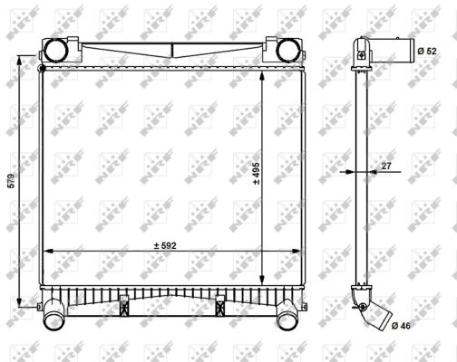 Ladeluftkühler 592 mm - 495 mm NRF für u.a. LAND ROVER RANGE ROVER III - Bild 6