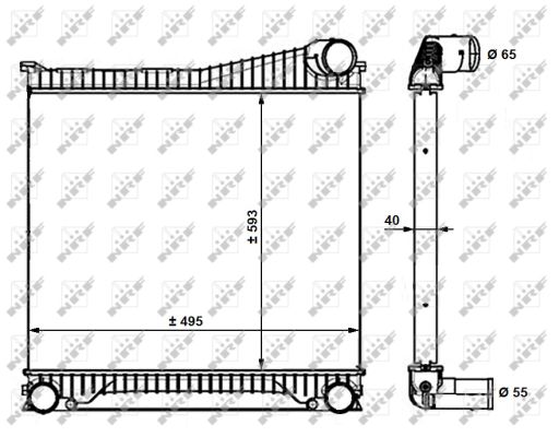 Ladeluftkühler 593 mm - 495 mm NRF für u.a. LAND ROVER DISCOVERY - Bild 7
