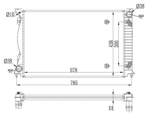 Kühler Motorkühlung Kühlrippen gelötet 678 - 438 mm Aluminium NRF für AUDI A6 - Bild 8