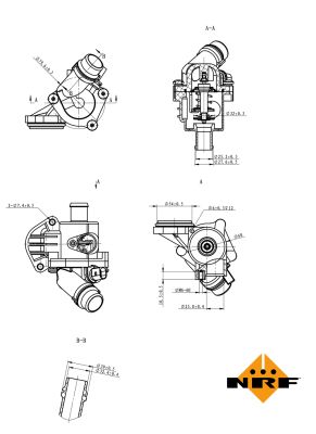 Thermostat, Kühlmittel mit Gehäuse 725028 NRF für AUDI SEAT - Bild 8