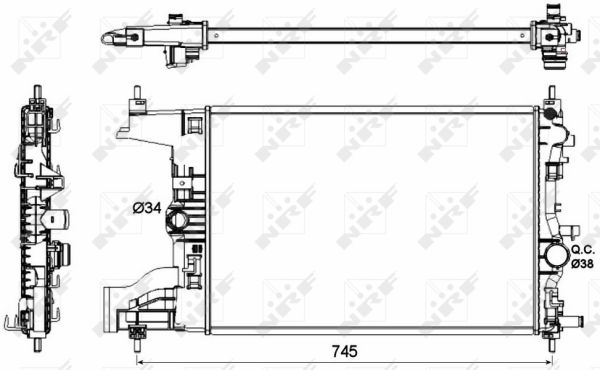 Kühler Motorkühlung Kühlrippen gelötet 580 - 382 mm Alu NRF für u.a. OPEL ASTRA - Bild 11