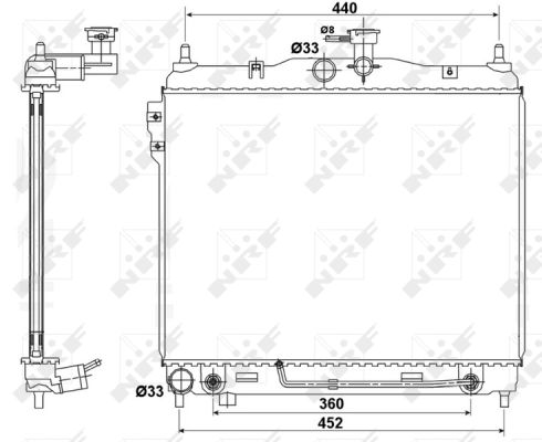 Kühler Motorkühlung Kühlrippen gelötet 488 - 372 mm Alu NRF für HYUNDAI GETZ - Bild 8
