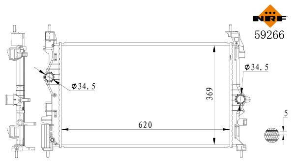 Nrf Kühler, Motorkühlung [Hersteller-Nr. 59266] für Vauxhall, Opel - Bild 8