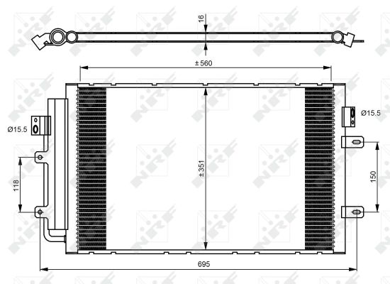 Für NRF NRF 350083 Air conditioning condenser 350083 A/C condenser (with dryer - Bild 8
