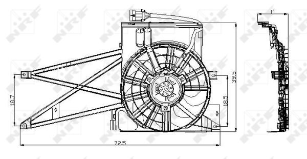 NRF Lüfter, Motorkühlung 47013 für Opel Vaughall
