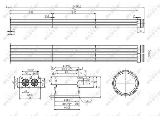 Für NRF NRF 48102 Cooler, exhaust gas recirculation 48102 Exhaust gases radiat - Bild 7
