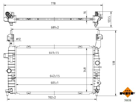 Kühler Motorkühlung Kühlrippen gelötet 605 - 348 mm NRF für OPEL MERIVA - Bild 8