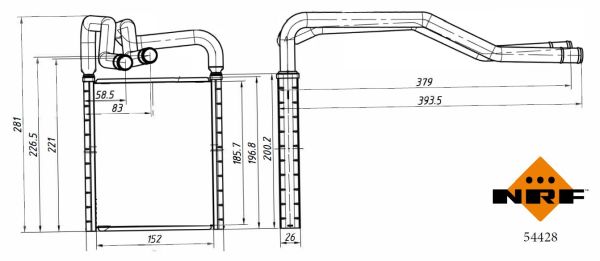 Wärmetauscher Innenraumheizung 152 mm - 186 mm NRF für HYUNDAI i20 - Bild 9