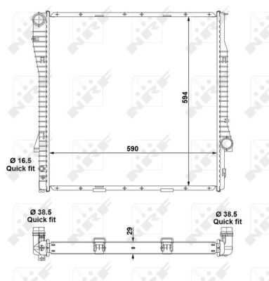 Kühler Motorkühlung Kühlrippen gelötet 594 - 590 mm Aluminium NRF für BMW X5 - Bild 9