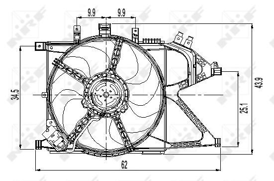 NRF Lüfter, Motorkühlung 47011 für Opel Vaughall