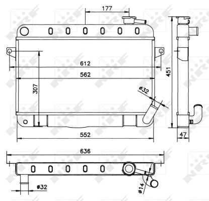 Kühler Motorkühlung Kühlrippen gelötet 560 - 295 mm NRF für LADA NIVA - Bild 4