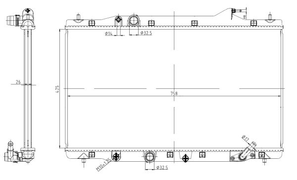 Nrf Kühler, Motorkühlung [Hersteller-Nr. 550040] für Honda - Bild 7