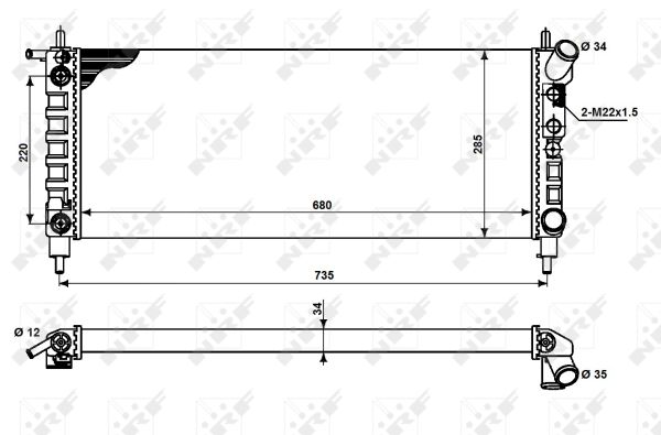 Nrf Kühler, Motorkühlung Größe 34.0 50242 - Bild 7