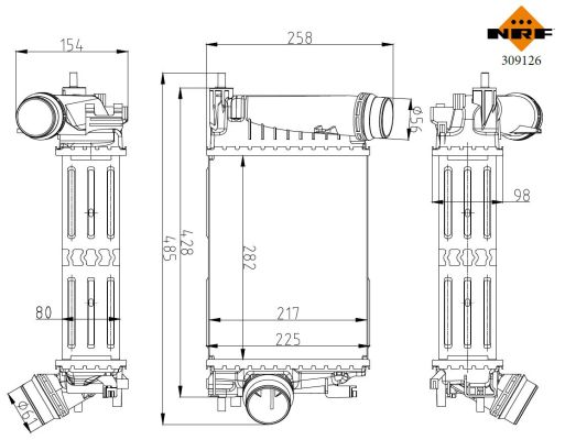 Für NRF NRF 309126 Charge Air Cooler 309126 Supply air cooler fits: NISSAN QAS - Bild 8