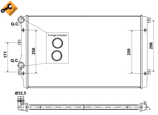 Kühler Motorkühlung Kühlrippen gelötet 648 - 388 mm Alu NRF für u.a. VW TOURAN - Bild 8