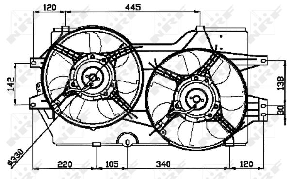 Lüfter Motorkühlung 150/120 W NRF passend für u.a. DODGE CARAVAN - Bild 8