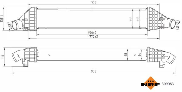 Für NRF 309083 INTERCOOLER / CHARGER FIAT Freemont 2.0D 11- - Bild 8
