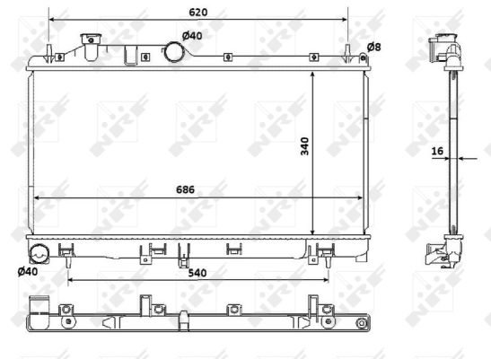 Nrf Kühler, Motorkühlung Größe 16.0 53929 - Bild 10