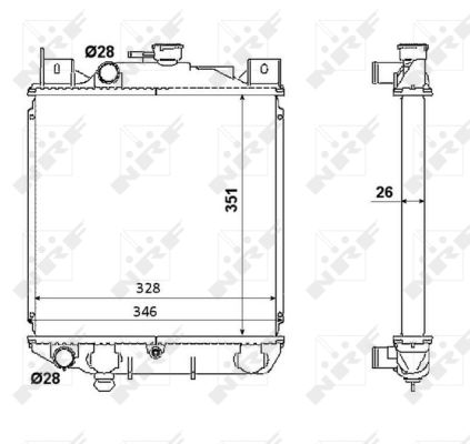 Kühler Motorkühlung Kühlrippen gelötet 352 - 328 mm Alu NRF für SUZUKI SWIFT - Bild 6