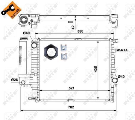 Nrf Kühler, Motorkühlung Größe 42.0 53897 - Bild 6