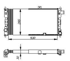 Kühler Motor Kühlrippen 530 - 285 mm Alu NRF für u.a. OPEL KADETT - Bild 3