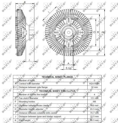 NRF Kupplung, Kühlerlüfter 49523 152mm für Ford