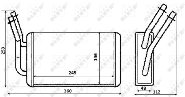 Wärmetauscher Innenraumheizung 245 mm - 146 mm NRF für u.a. FORD TRANSIT - Bild 6