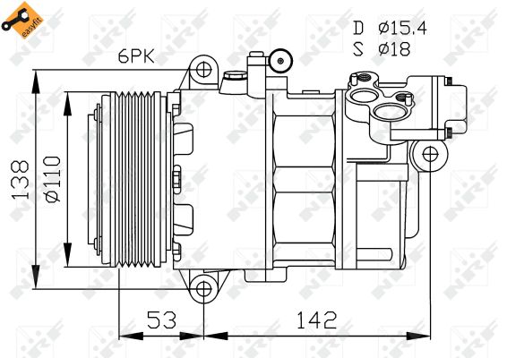 Klimakompressor 12 V Ø 110 mm CSV613 NRF passend für u.a. BMW 3er - Bild 8