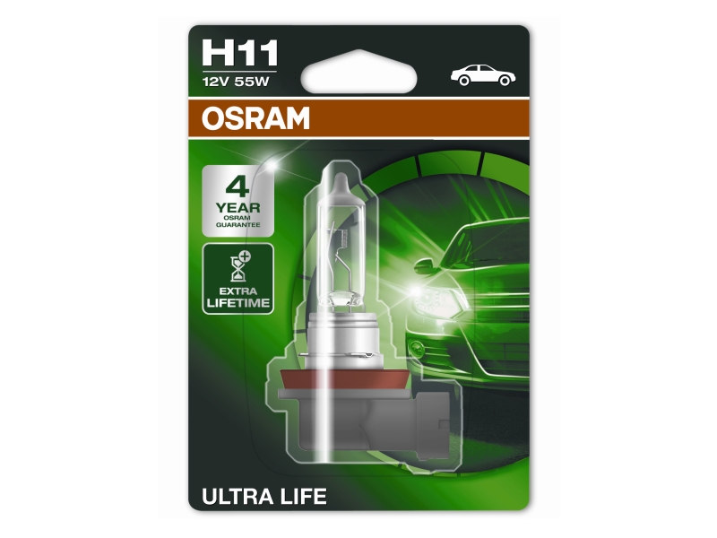 OSRAM Glühlampe, Abbiegescheinwerfer H11 Ultra Life 55W (1 Stk.) 64211ult01b