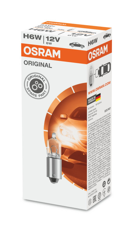 OSRAM Glühlampe, Blinkleuchte H6W Original 6W (1 Stk.) 64132