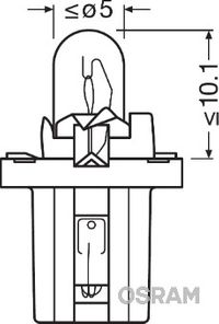 OSRAM Gl�hlampe, Instrumentenbeleuchtung "ORIGINAL", Art.-Nr. 2722MFX
