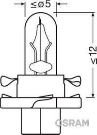 OSRAM Gl�hlampe, Instrumentenbeleuchtung "ORIGINAL", Art.-Nr. 2452MFX6