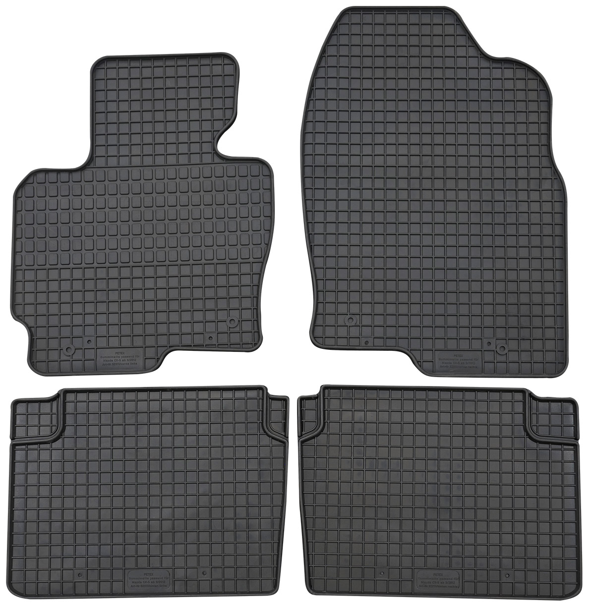 PETEX Fußmattensatz schwarz 92311 für MAZDA