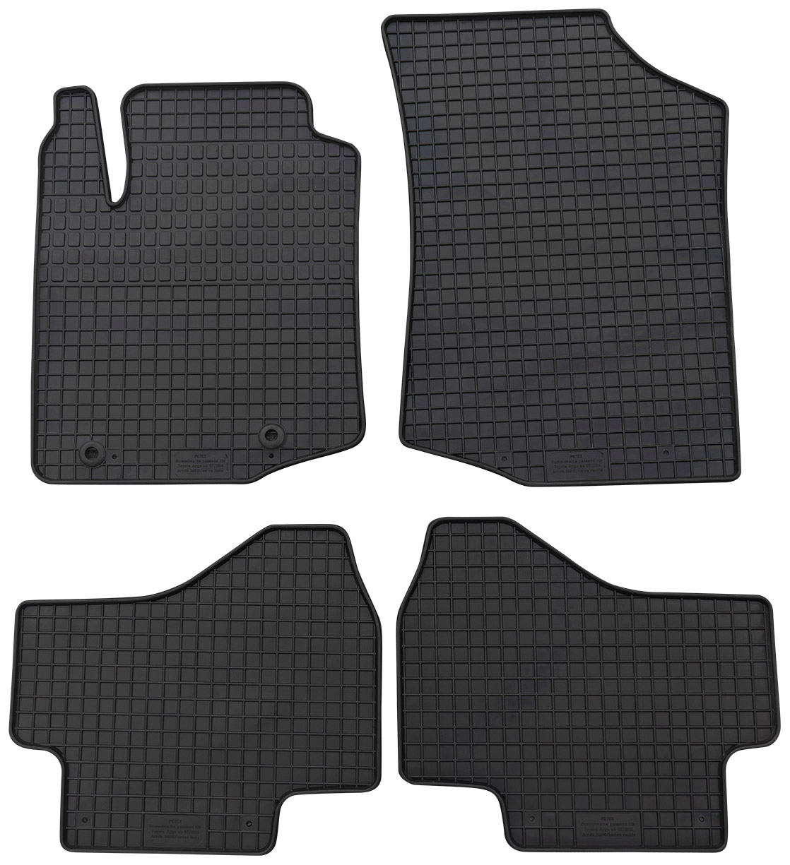 PETEX Fußmattensatz schwarz - vorbereitet für Befestigungssystem 94610 TOYOTA