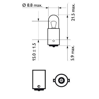 PHILIPS Glühlampe, Handschuhfachleuchte 12929cp Kugellampe für Volvo HOBBYCAR DAF Opel TRIUMPH Vaughall Iveco Mercedes GM Audi VAG R