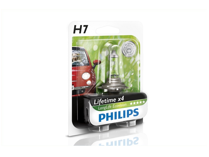 PHILIPS Glühlampe, Fernscheinwerfer H7 LongLife EcoVision 55W (1 Stk.) 12972llecob1 für YAMAHA Citroën Volvo DAF Opel ALFA ROMEO GM VAUXH