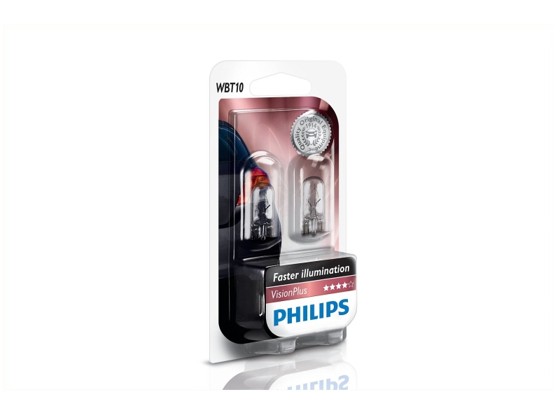 PHILIPS Glühlampe, Innenraumleuchte WBT10 6W (2 Stk.) 12040vpb2 Glassockellampe