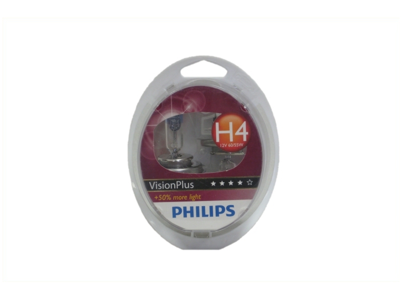 PHILIPS Glühlampe H4 Vision Plus 60/55W (2 Stk.) 12342vps2 für Volvo LAND ROVER Citroën Ford DAF Opel Fiat HOLDEN GM Mercedes VW AUD