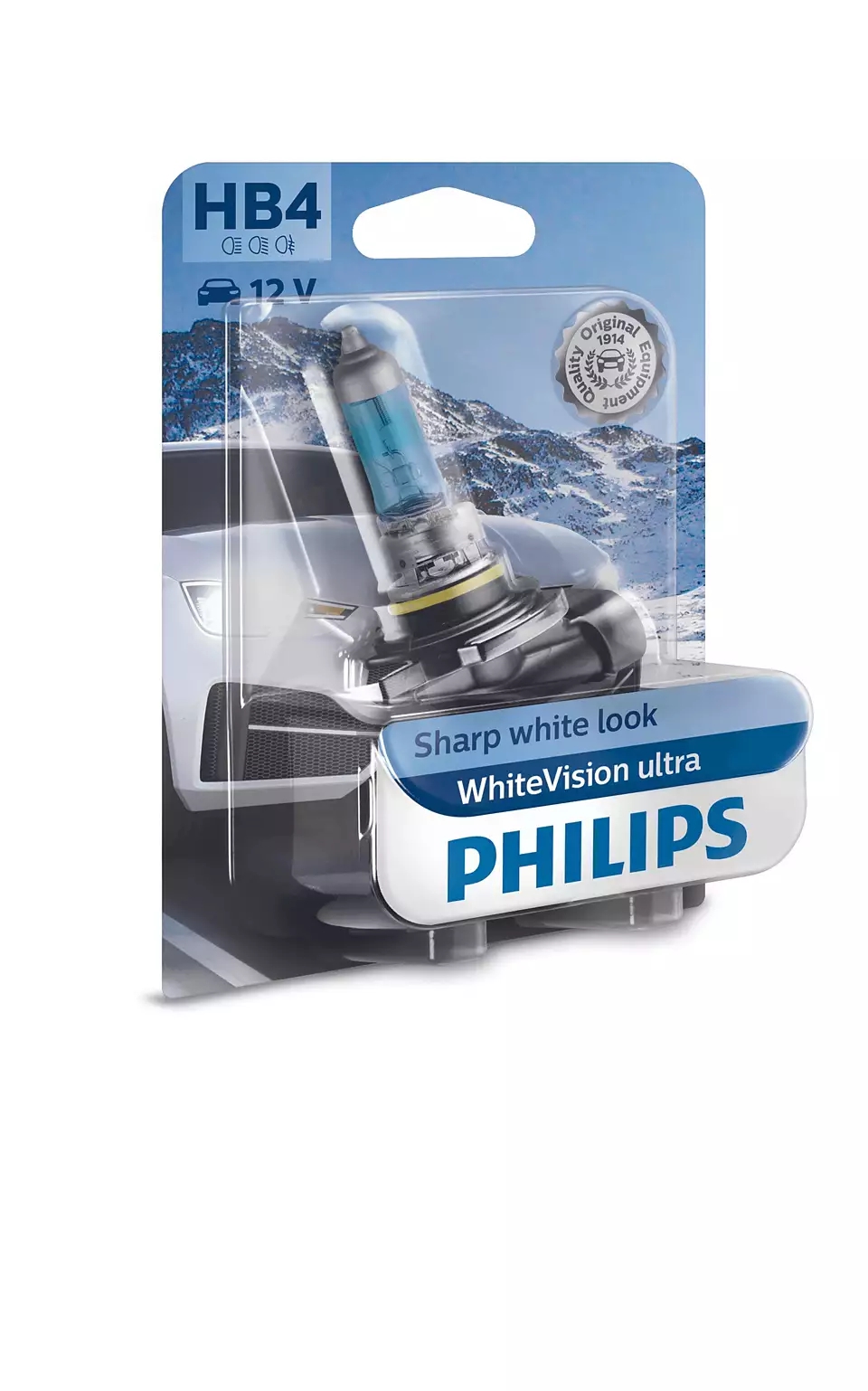 PHILIPS Glühlampe, Hauptscheinwerfer HB4 WhiteVision ultra (1 Stk.) 9006wvub1 für VW SEAT Mercedes BMW TOYOTA