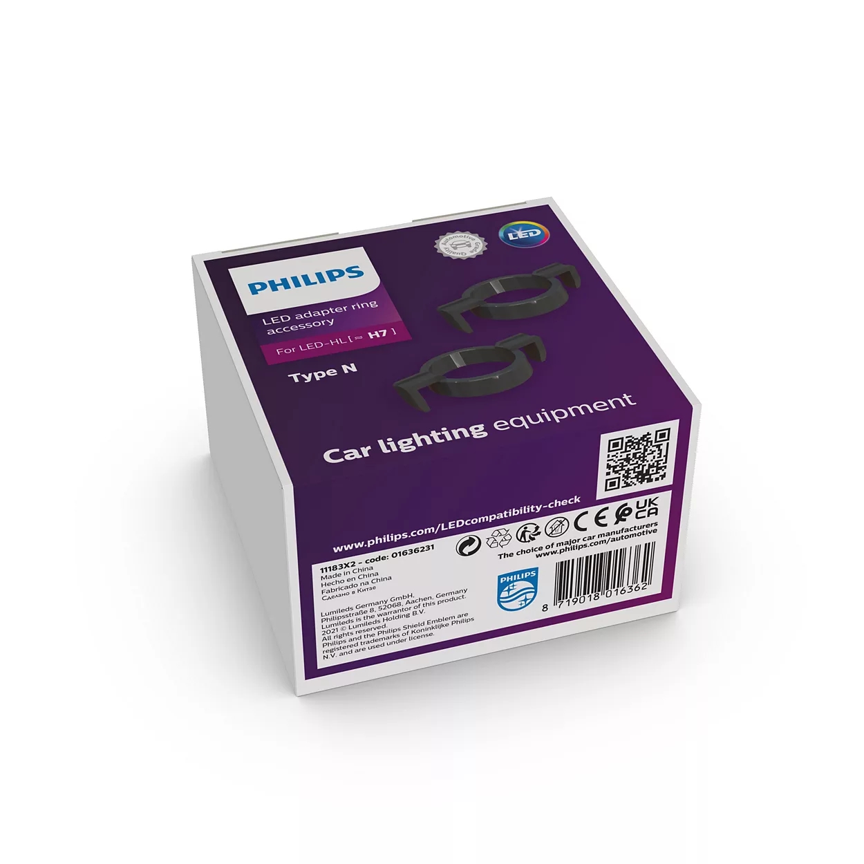 PHILIPS Lampenfassung, Hauptscheinwerfer Adapterring LED type N (2stk.) 11183x2