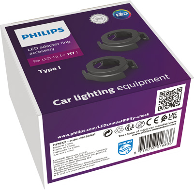 PHILIPS Lampenfassung, Hauptscheinwerfer Adapterring H7 LED type I (2stk.) 11179x2