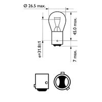 PHILIPS Gl�hlampe, Brems-/Schlusslicht, Art.-Nr. 12594CP