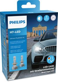 PHILIPS Gl�hlampe, Fernscheinwerfer "Ultinon Pro6000 H7-LED", Art.-Nr. 11972U6000X2